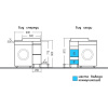 Тумба с раковиной СаНта Марс 29 R под стиральную машину, напольная, 2 ящика, янтарная