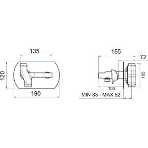 Гигиенический душ Remer Class Line L60 со смесителем, С ВНУТРЕННЕЙ ЧАСТЬЮ