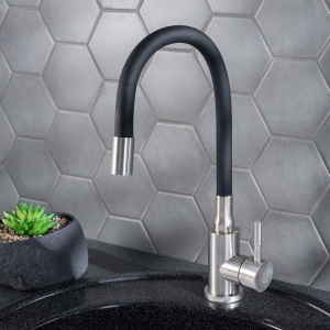 Смеситель для кухни РМС Sus124bl SUS124BL-016F чёрный, сталь