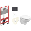 Комплект Унитаз подвесной Wanfald Lauta 47302100005 белый + Инсталляция TECE Now 9400414 4 в 1 с кнопкой смыва
