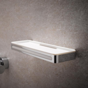 Купить Полка Keuco Plan 14959 хром, белая в Москве с доставкой Полка Keuco Plan 14959 хром, белая