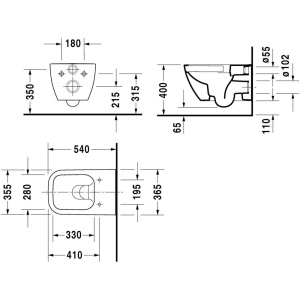 Унитаз подвесной Duravit Happy D.2 антрацит матовый
