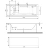 Акриловая ванна AM.PM Gem 150x70 см, с каркасом, с экраном