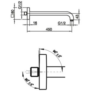 Купить Кронштейн для верхнего душа Keuco Edition 300 53088010402 хром в Москве с доставкой Кронштейн для верхнего душа Keuco Edition 300 53088010402 хром