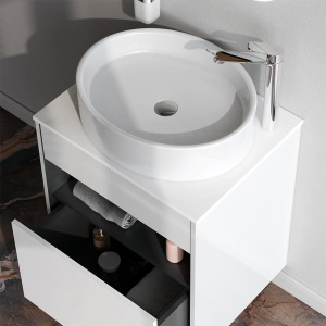 Мебель для ванной AM.PM Func 60 белый глянец, со столешницей, раковина M8FWCC20550WG