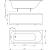 Акриловая ванна Акватек Лугано 150x70 см, с каркасом