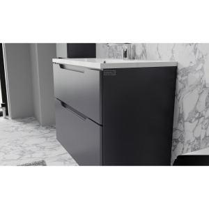 Купить Тумба с раковиной Raval Wector 80, подвесная, антрацит в Москве с доставкой Тумба с раковиной Raval Wector 80, подвесная, антрацит