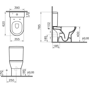 Купить Унитаз-компакт VitrA Integra Round Open-Back 9833B003-7206 с микролифтом в Москве с доставкой Унитаз-компакт VitrA Integra Round Open-Back 9833B003-7206 с микролифтом