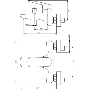 Смеситель для ванны с душем Savol SK-H7101