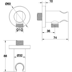 Шланговое подключение WHITECROSS Y Y1005CR хром