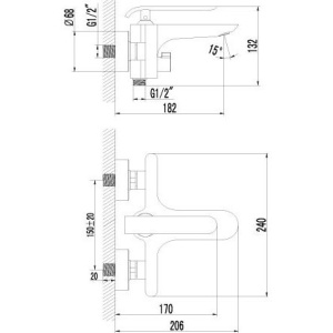 Смеситель для ванны с душем Lemark Melange LM4914CW