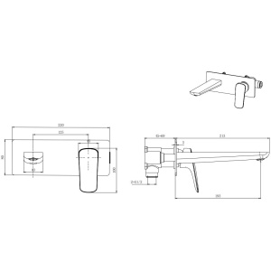 Смеситель для раковины Акватек Вега AQ1013MB матовый черный