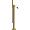 Напольный смеситель для ванны с душем Vincea Desire VTF-1DBG брашированное золото