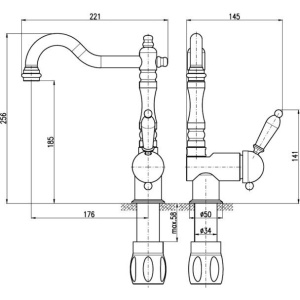 Смеситель для кухни Rav Slezak Labe L508.5/8SM бронза