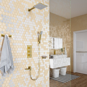 Купить Душевой комплект Timo Tetra-Thermo SX-0199/17SM С ВНУТРЕННЕЙ ЧАСТЬЮ, с термостатом, золото в Москве с доставкой Душевой комплект Timo Tetra-Thermo SX-0199/17SM С ВНУТРЕННЕЙ ЧАСТЬЮ, с термостатом, золото