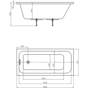 Акриловая ванна Aquatek Мия 150x70 MIY150-0000001