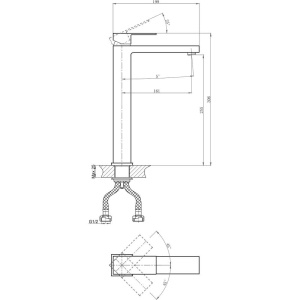 Смеситель для раковины D&K Bayern.Liszt DA1512001 хром