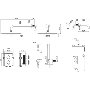 Душевой комплект Allen Brau Priority 5.31014-00 С ВНУТРЕННЕЙ ЧАСТЬЮ, хром