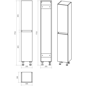 Шкаф-пенал Misty Енисей 30 универсальный