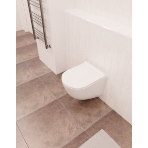 Унитаз подвесной AQUAme AQM2002 безободковый, с микролифтом, белый