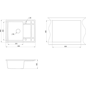 Мойка кухонная Granula 6501, черный