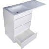 Тумба с раковиной Style Line Даллас 110 Люкс Plus L напольная, белая, 3 ящика