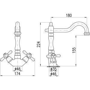 Смеситель для раковины Rav Slezak Morava retro MK321.5/8