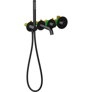 Термостатический смеситель Timo Saona 2324/03YSM С ВНУТРЕННЕЙ ЧАСТЬЮ, для ванны с душем, матовый черный