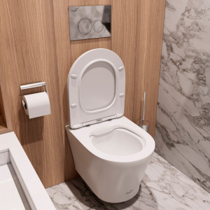 Купить Унитаз подвесной Ceruttispa Adige Aria 9245 MW безободковый, с микролифтом, белый матовый в Москве с доставкой Унитаз подвесной Ceruttispa Adige Aria 9245 MW безободковый, с микролифтом, белый матовый