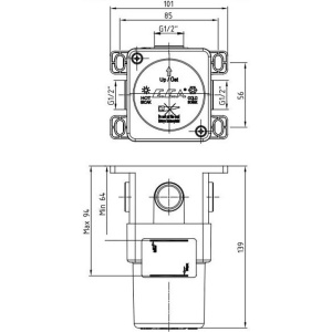 Скрытая часть для смесителя E.C.A. 102166102EX