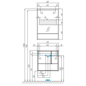 Зеркальный шкаф Aquaton Ривьера 60 1A238902RVX20 белый
