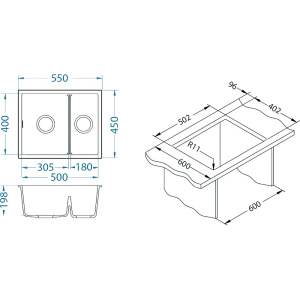 Мойка кухонная Alveus Omni Granital 50 concrete