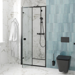 Душевая дверь в нишу Ceruttispa Bella D81B 80 см, профиль черный