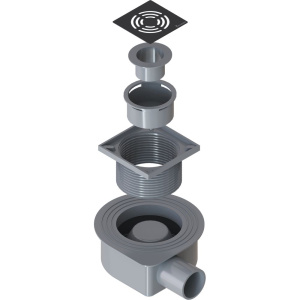 Душевой трап Boheme Smart Design, 10x10 см, черный