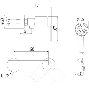 Смеситель для душа Savol S-601815H