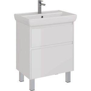 Купить Тумба с раковиной Lemark Combi 70, белая глянцевая в Москве с доставкой Тумба с раковиной Lemark Combi 70, белая глянцевая