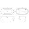 Акриловая ванна BelBagno BB411 170x80 см, отдельностоящая, овальная, со сливом-переливом, с донным клапаном, белая матовая