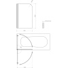 Шторка на ванну Maybahglass MGV-598-5 60x140, профиль матовый хром, стекло прозрачное