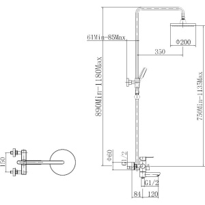 Душевая стойка Fashun A52401-8A белая