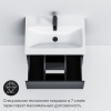 Мебель для ванной AM.PM Gem 60 черная матовая, подвесная, с 2 ящиками, с белой раковиной