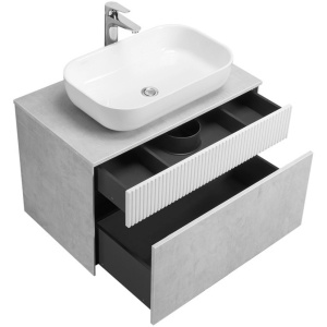 Тумба с раковиной Aquaton Марбл 80 1A2762K4MH4C0 белая матовая, слэйт