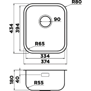 Мойка кухонная Omoikiri Omi 38-U/I-IN нержавеющая сталь