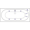 Акриловая ванна Excellent Oceana WAEX.OCE18.LINE 180x80 см, с гидромассажем, с каркасом, со сливом-переливом