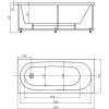 Акриловая ванна Акватек Оберон OBR160-0000039 160x70 см, с каркасом, со сливом-переливом