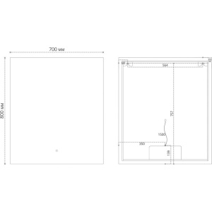 Купить Зеркало Grossman Pragma-норма Black 70 с подсветкой, с антизапотевателем в Москве с доставкой Зеркало Grossman Pragma-норма Black 70 с подсветкой, с антизапотевателем