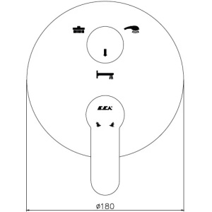 Смеситель для душа E.C.A. Nita 3 режима 102167308EX-Y (внешняя часть)