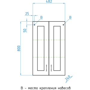 Шкаф Style Line Эко Стандарт 48 с зеркальными вставками, белый