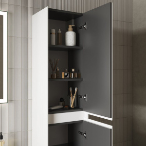 Купить Шкаф-пенал Sancos Cento 35 см белый глянец в Москве с доставкой Шкаф-пенал Sancos Cento 35 см белый глянец