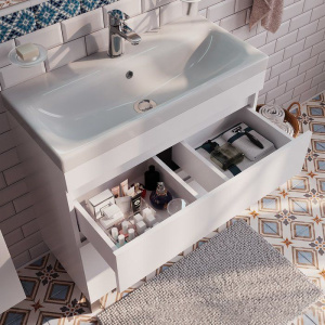 Тумба с раковиной IDDIS Zodiac 80 напольная, с ящиками