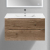 Тумба с раковиной Vincea Mia Slim 90, 2 ящика, дуб винтаж